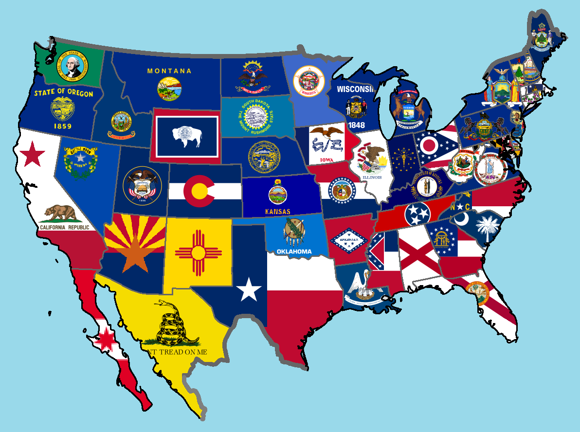 Image New 50 States Flag Map.png Alternative History Fandom powered by Wikia
