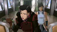 Asami and Korra in the cockpit