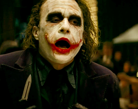 Pic of Heath Ledger as The Joker from a Batman movie