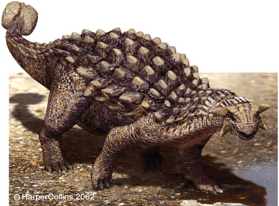 dinosaur with spike ball on tail