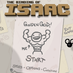 Title screen with Golden God achievement unlocked.