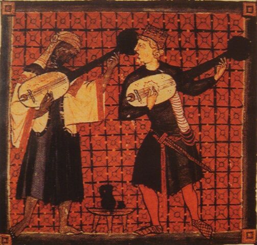 File:Christian and Muslim playing lutes 13th century Spain.jpg