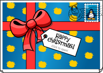 Happy Christmas Postcard closed