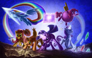 Mane 6 fighting is magic by tsitra360-d4s6839.jpg