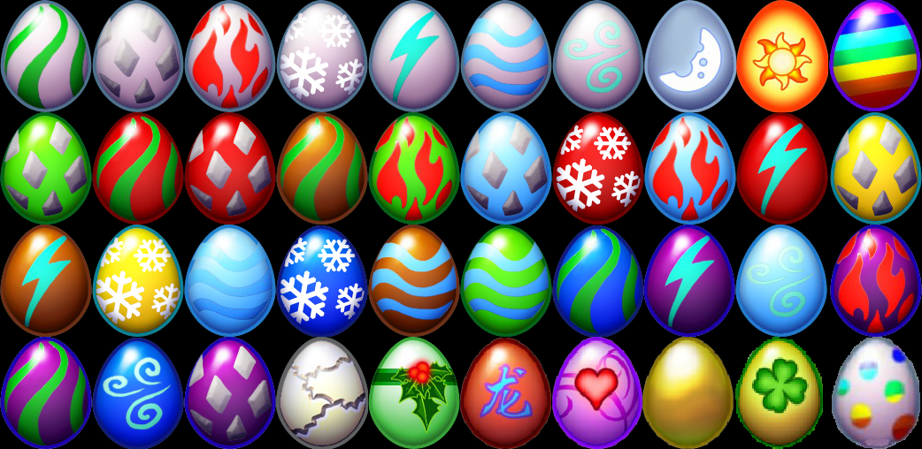 Dragonvale Guide Egg Chart