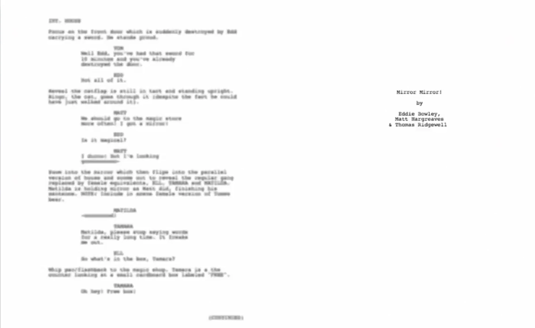 Image Mirrormirror script.jpg Eddsworld Wiki Fandom powered by Wikia