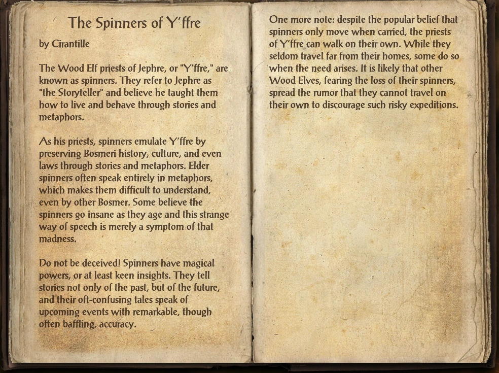 The Spinners of Y'ffre Elder Scrolls FANDOM powered by Wikia