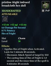 Pristine fright imbued broadcloth hex doll