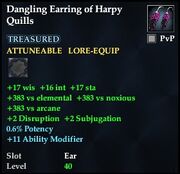 Dangling Earring of Harpy Quills