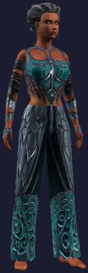 Teal dragon gi (Visible, Female)