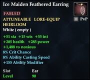 Ice Maiden Feathered Earring
