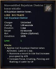 Blue-saddled Rujarkian Destrier horse whistle