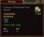 Earhoop of Fashioned Ivory Shards