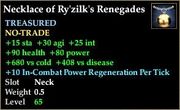 Necklace of Ry'zilk's Renegades