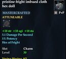 Pristine fright imbued cloth hex doll