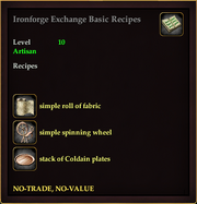 Ironforge Exchange Basic Recipes