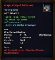 Magma forged battle axe