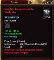 Knight's Gauntlets of the Warleader