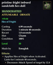 Fright imbued sandcloth hex doll