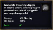 Tynnonite throwing dagger
