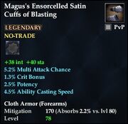 Magus's Ensorcelled Satin Cuffs of Blasting