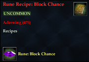 Rune Recipe- Block Chance
