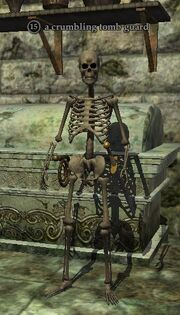 A crumbling tomb guard