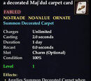 A decorated Maj'Dul carpet card