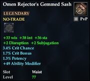 Omen Rejector's Gemmed Sash