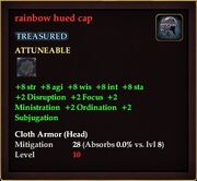 Rainbow hued cap