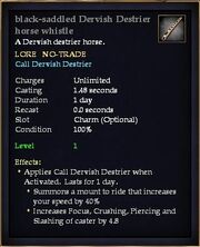 Black-saddled Dervish Destrier horse whistle