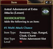 Astral Adornment of Extra Attacks (Lesser)