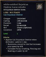 White-saddled Rujarkian Destrier horse whistle