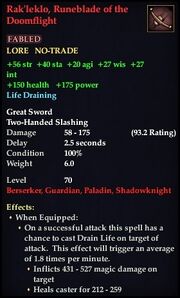 Rak'leklo, Runeblade of the Doomflight
