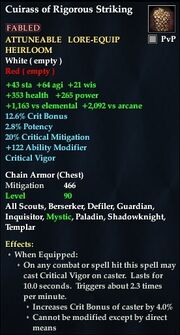 Cuirass of Rigorous Striking