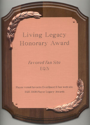 EQ2i FanFaire 2008 award