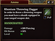 Rhenium Throwing Dagger
