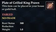 Plate of Grilled King Prawn
