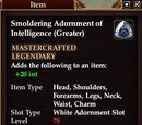 Smoldering Adornment of Intelligence (Greater)