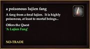 A poisonous lujien fang