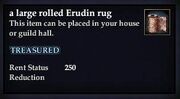A large rolled Erudin rug