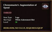 Chronomaster's Augmentation of Speed