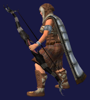 Obsidian War Bow Equipped
