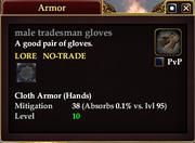Male tradesman gloves