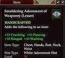 Smoldering Adornment of Weaponry (Lesser)