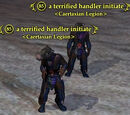 A terrified handler initiate