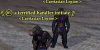 A terrified handler initiate