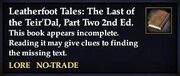 Leatherfoot Tales- The Last of the Teir'Dal, Part Two, 2nd Ed. (Quest Starter)