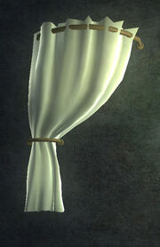White Velvet Curtain Left Placed