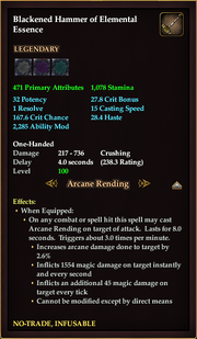 Blackened Hammer of Elemental Essence